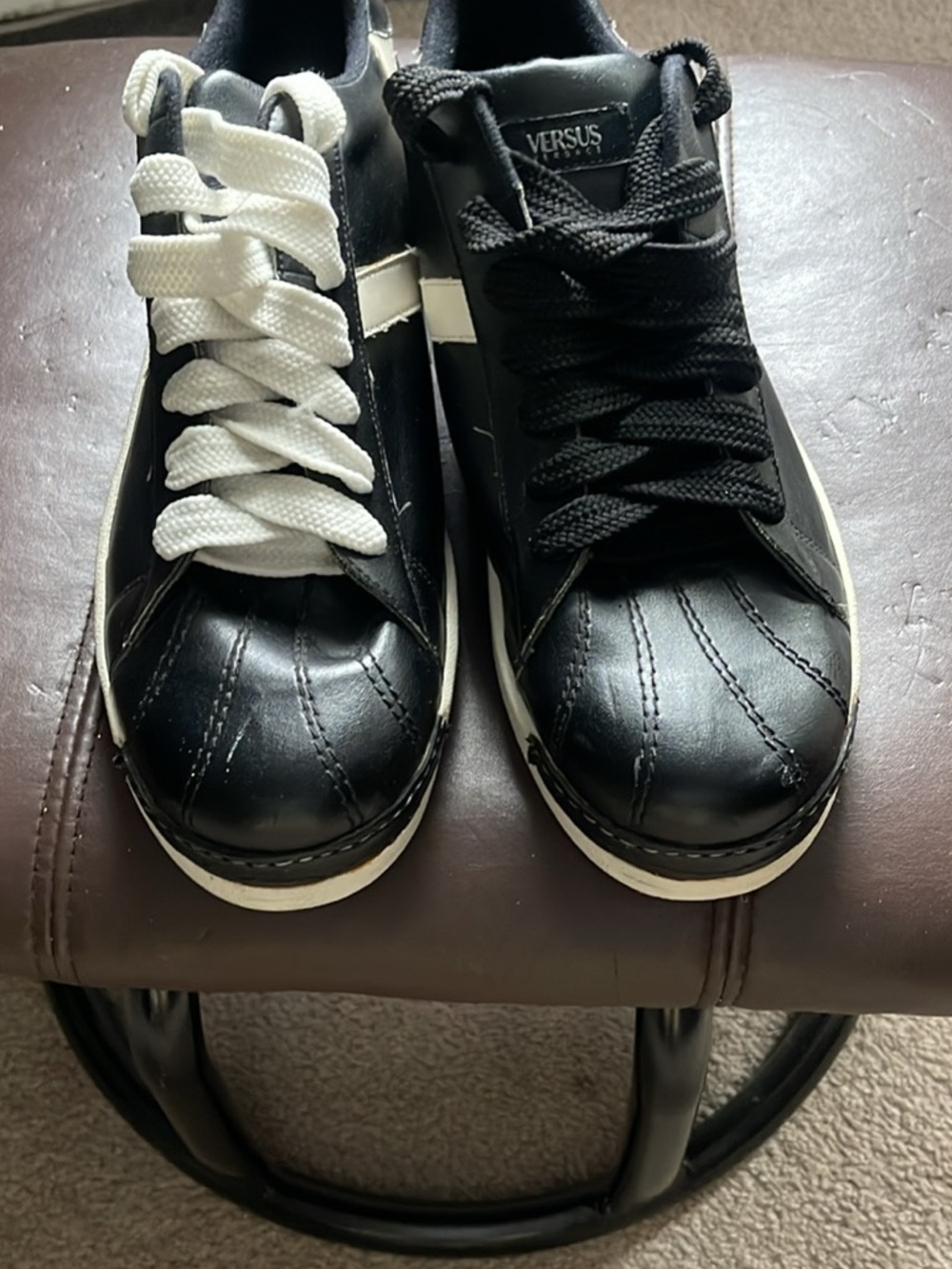 Versace Black Sneakers with White Accents